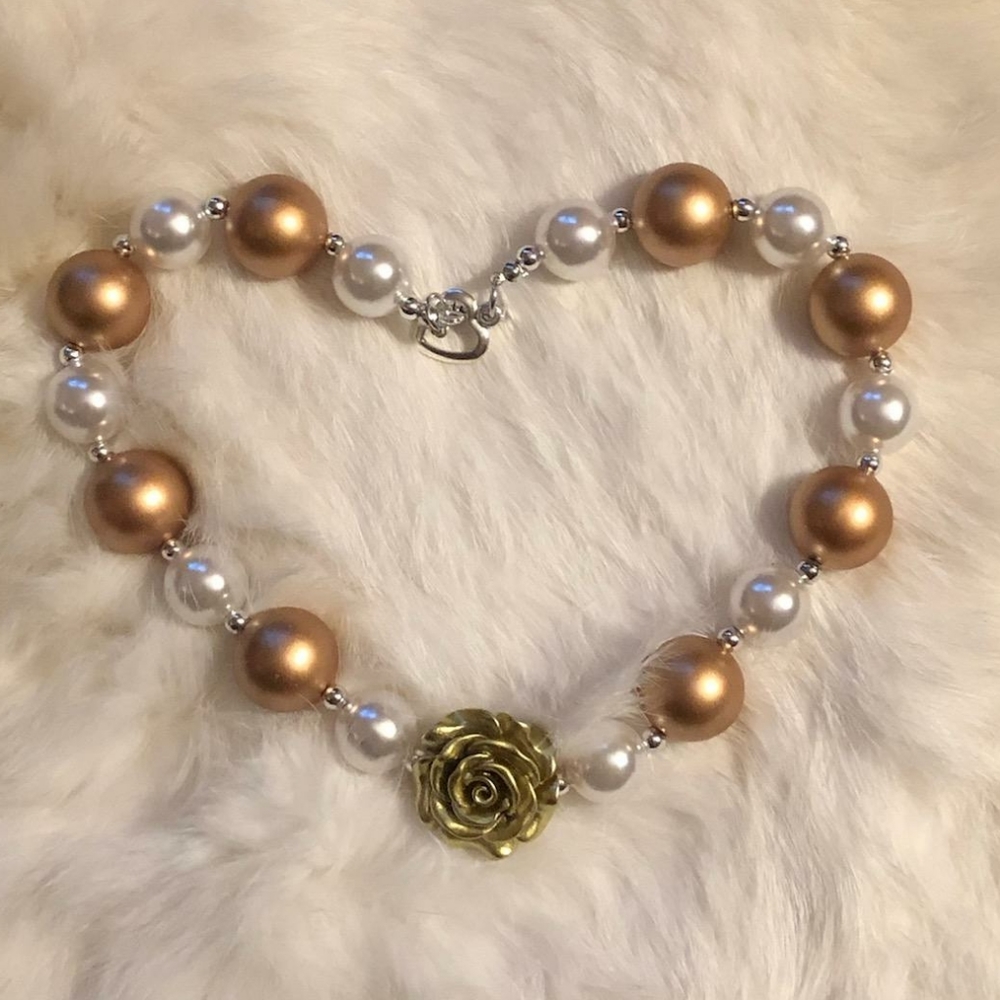 18" Gold/Rose Gold Beaded Necklace